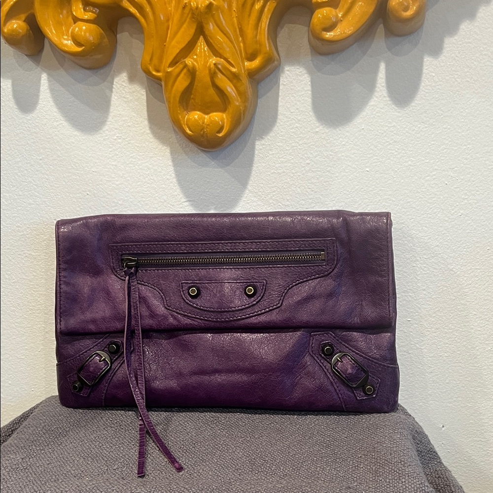 Balenciaga Le City Leather Clutch